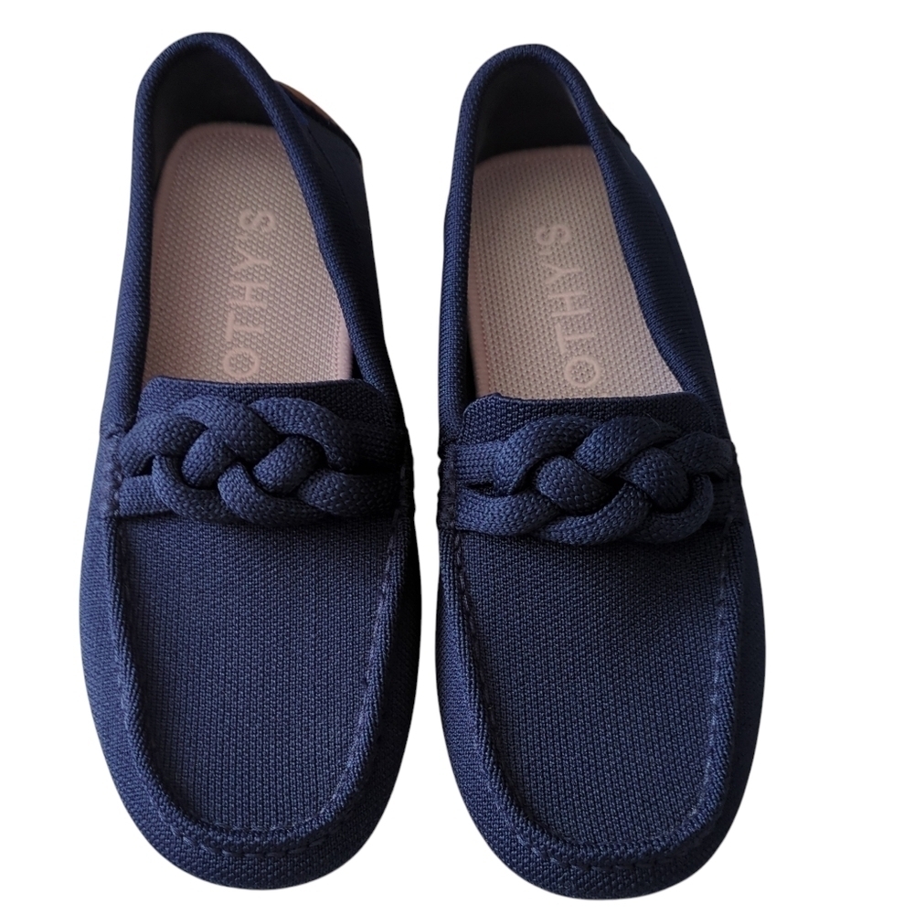 Rothy's The Braid Driver Loafers Navy Noir Size 6 NWOT